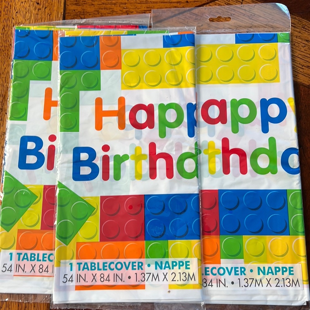 Lego blocks Happy Birthday Table Cover